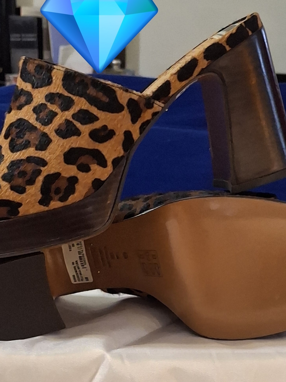 Leopard Print Block Heel Mule - Women